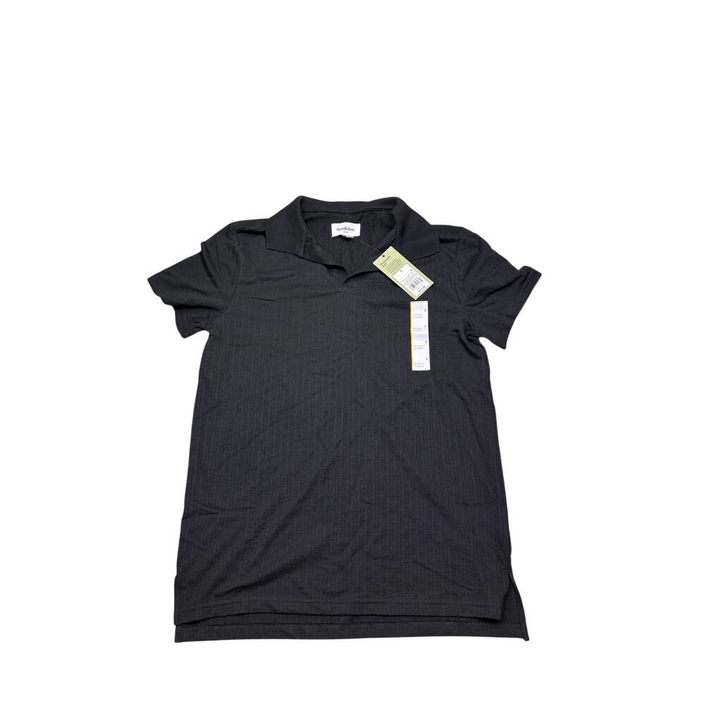 NWT Goodfellow & Co Men's Small Black Textured Knit Polo Shirt Short Sleeve